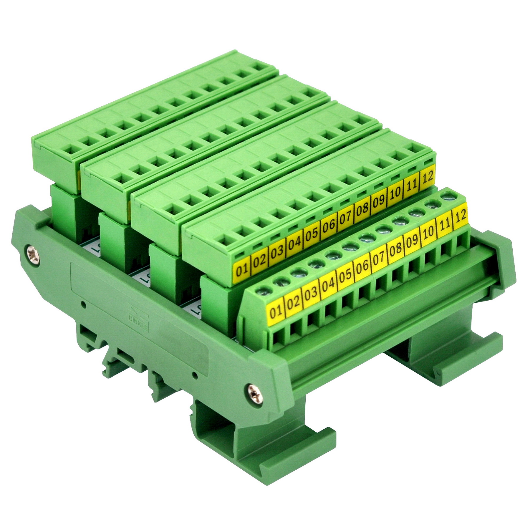 Slim DIN Rail Mount 10A 300V 5x12 Position Pluggable Screw Terminal