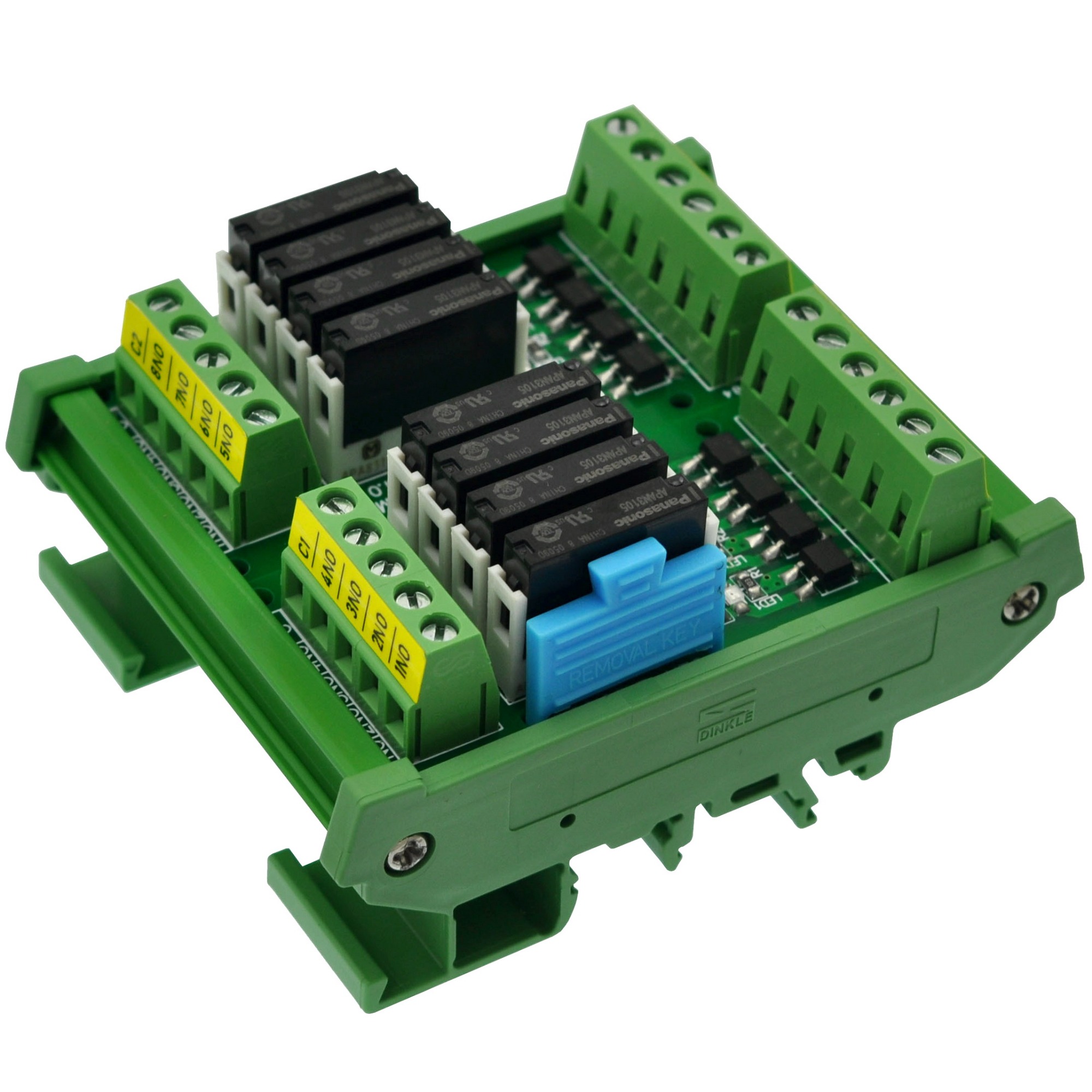 CZH-LABS DIN Rail Mount Passive DC5V 8 SPST-NO 5Amp APAN3105 Slim Power ...